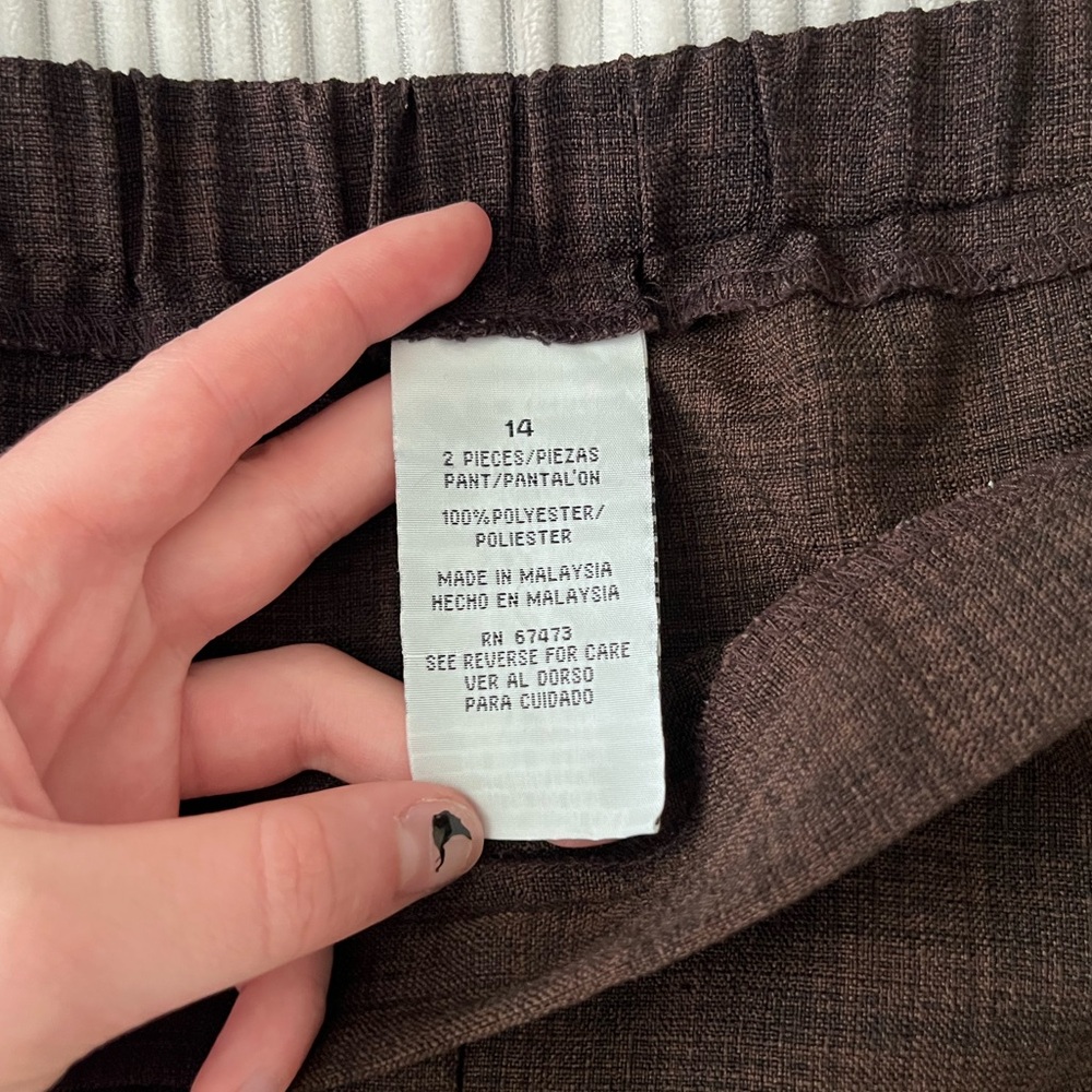 Brown polyester business pants